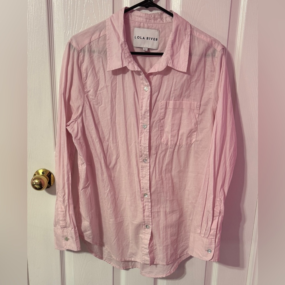 Lola River Pink Button Down Shirt for Women
